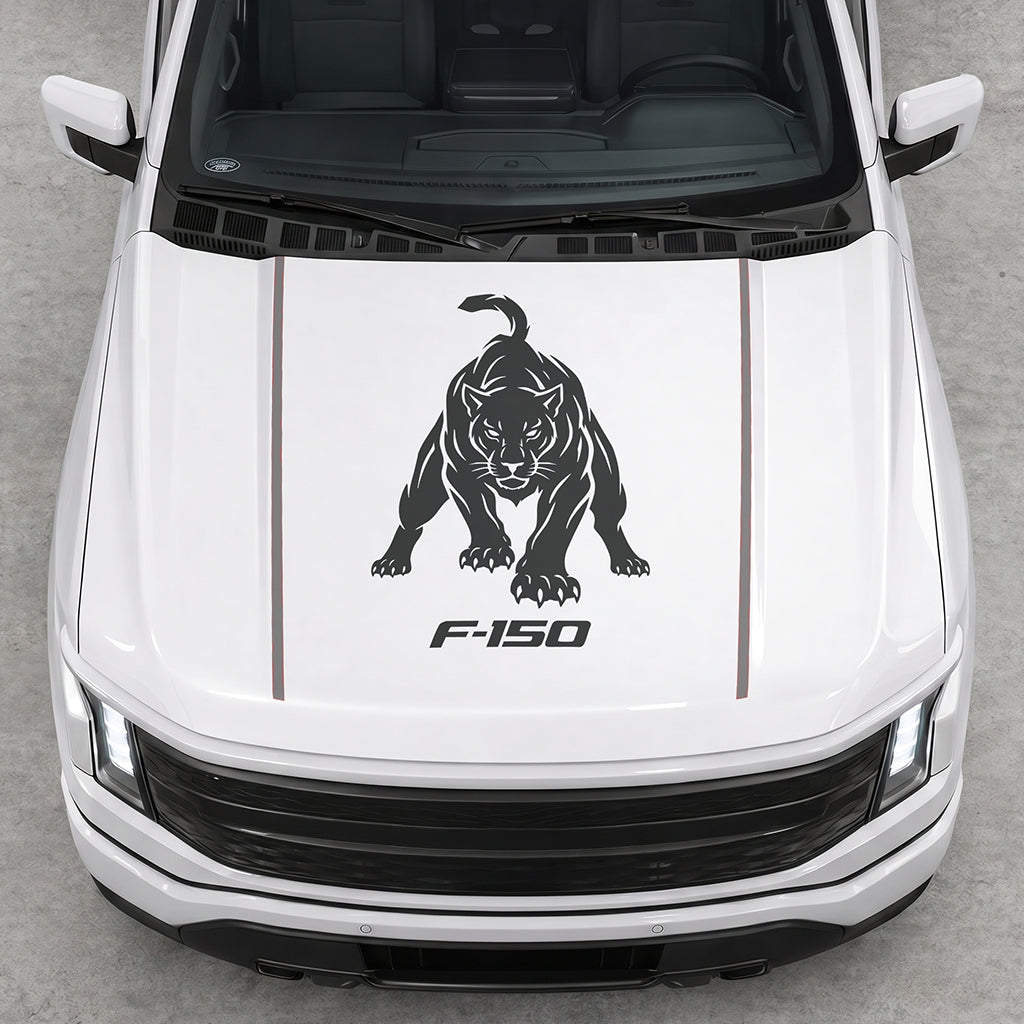 Hood Panel Decal/Sticker - Tiger Graphic Decal Graphic Kit - For Ford F-150 2015-2020 - Premium Vinyl