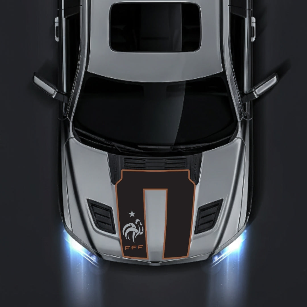 Hood Panel Decal/Sticker - French Football Federation Logo - Border Graphic Kit - For Dodge RAM 1500 2019-2025 - Premium Vinyl