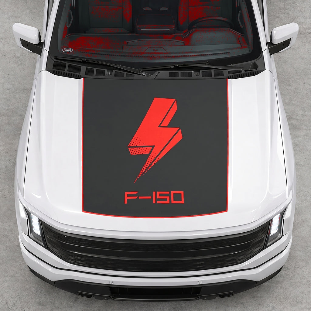 Hood Panel Decal/Sticker - Bold Electric Graphic Decal Graphic Kit - For FORD F-150 2015-2020 - Premium Vinyl