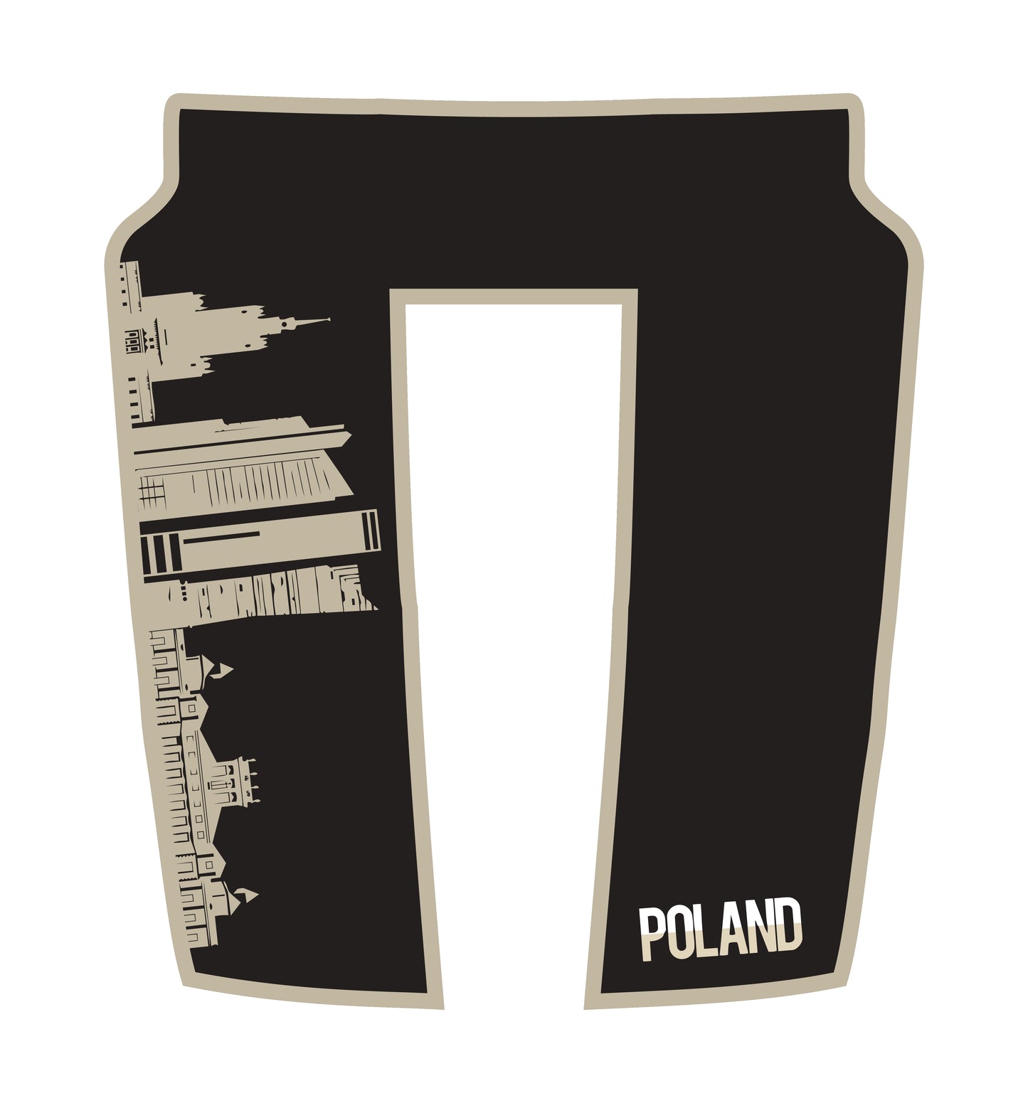 Performance Hood Panel Decal/Sticker - Poland Skyline - Border Graphic Kit - For Dodge RAM 1500 2019-2025 - Premium Vinyl