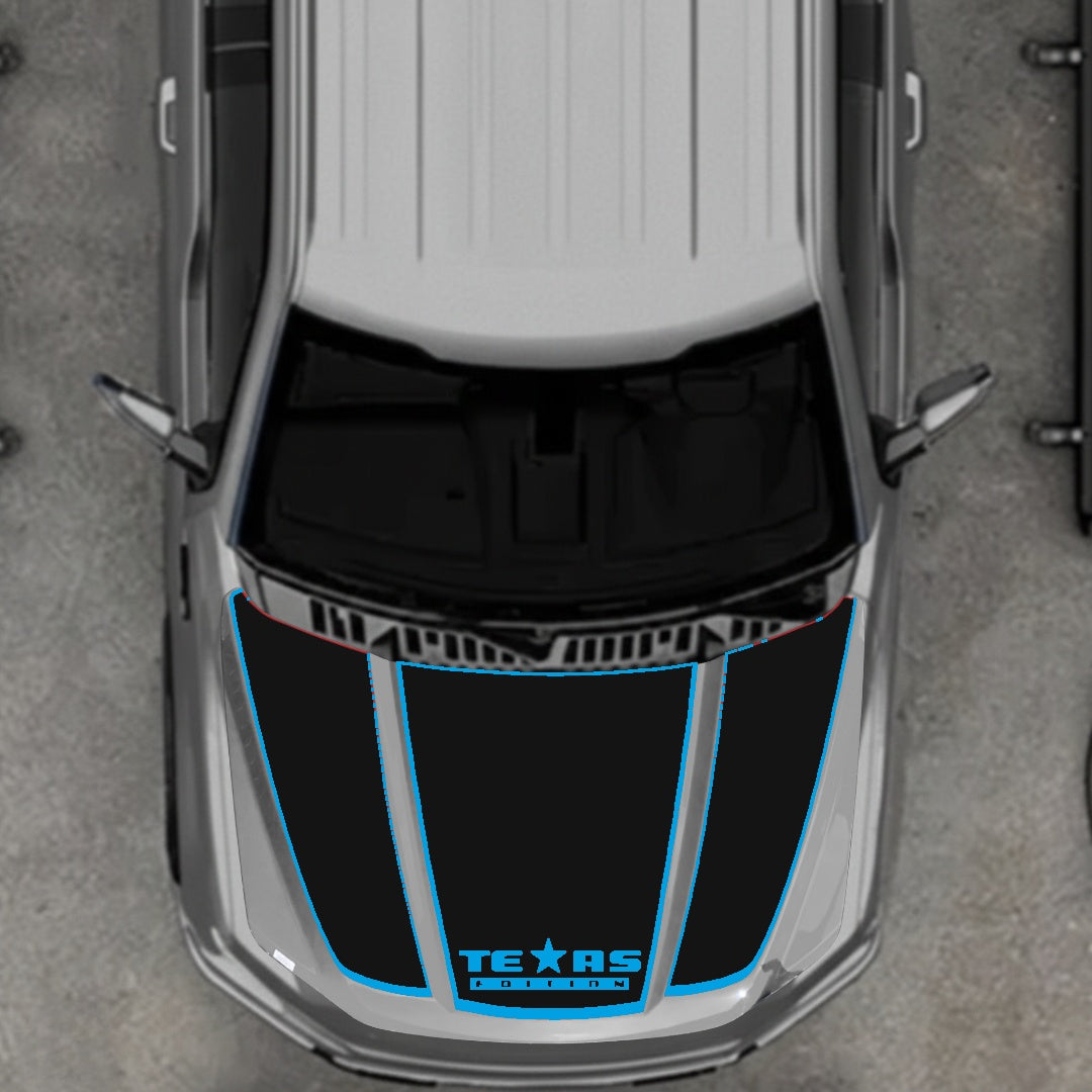 Hood Panel Decal/Sticker - Texas - Border Graphic Kit - For Ford F-150 2020-2026 - Premium Vinyl