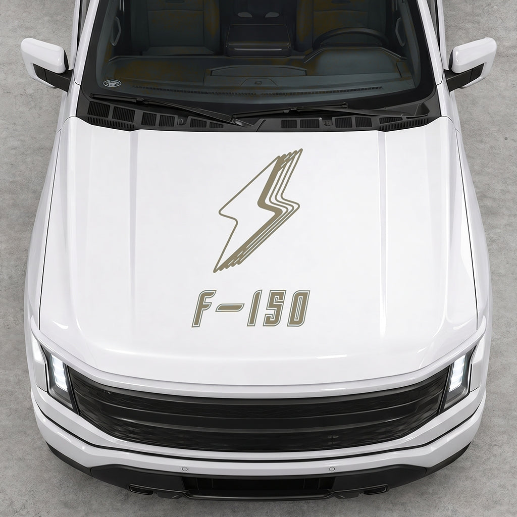 Hood Panel Decal/Sticker - Cut Bordered Electric F150 Graphic Decal Graphic Kit - For FORD F-150 2015-2020 - Premium Vinyl