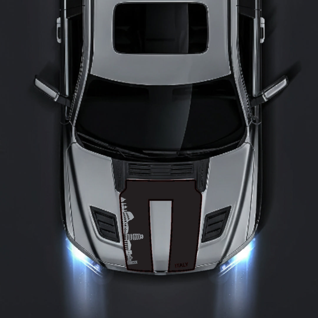 Hood Panel Decal/Sticker - Italy Skyline - Cut - Border Graphic Kit - For Dodge RAM 1500 2019-2025 - Premium Vinyl