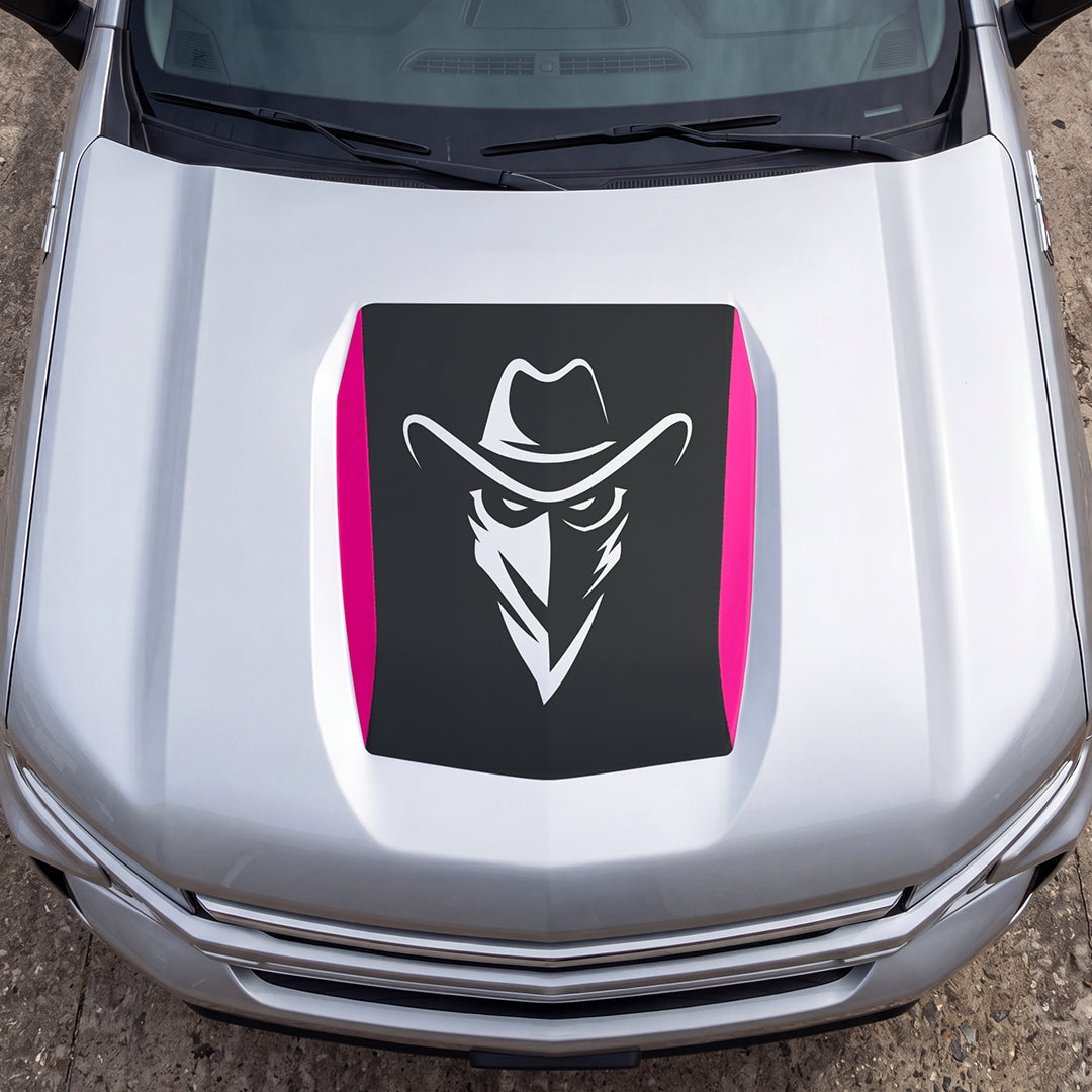Hood Panel Decal/Sticker - Cowboy Bandit Graphic Decal Graphic Kit - For Chevrolet Silverado 2019-2024 - Premium Vinyl