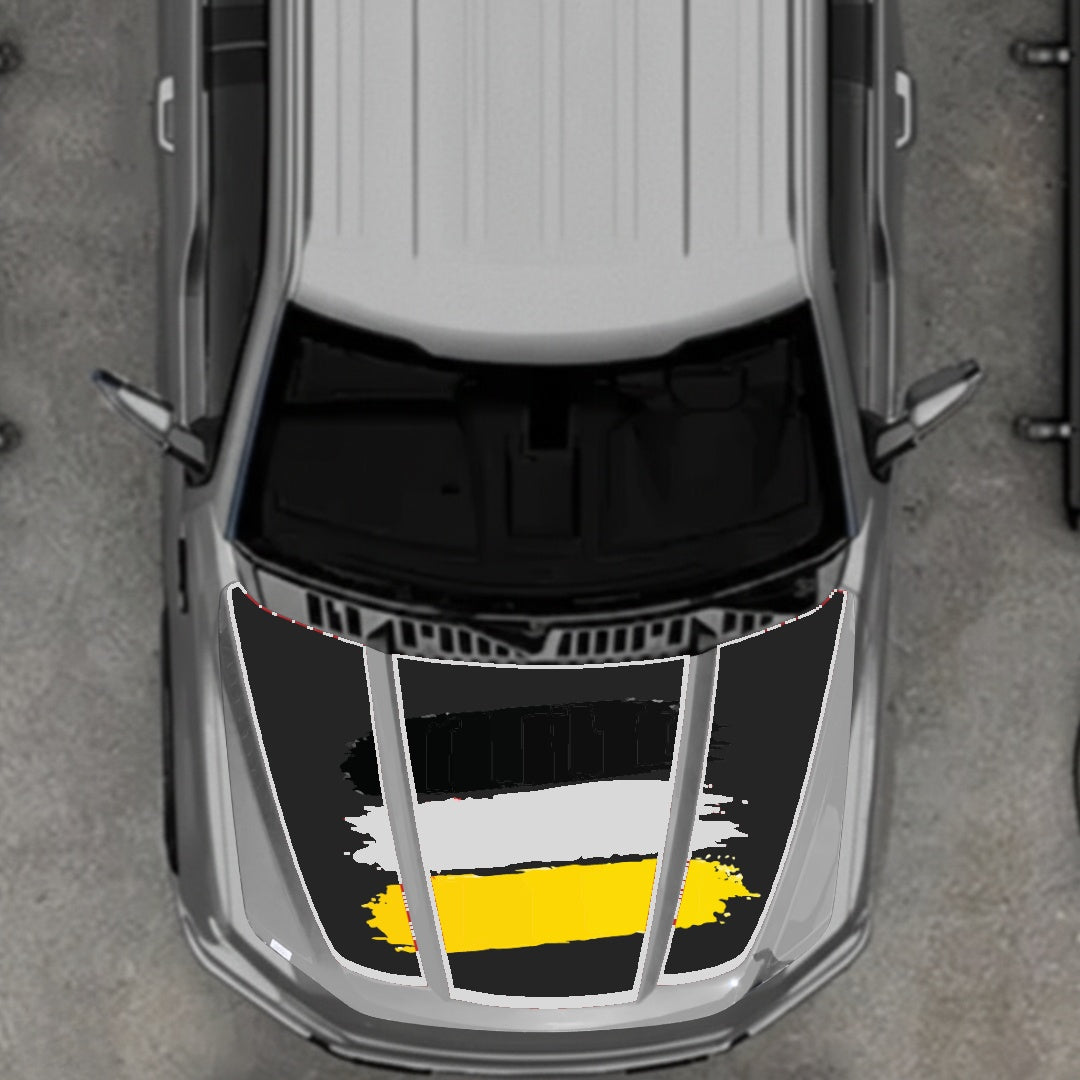 Hood Panel Decal/Sticker - Germany Flag - Border Graphic Kit - For Ford F-150 2020-2026 - Premium Vinyl