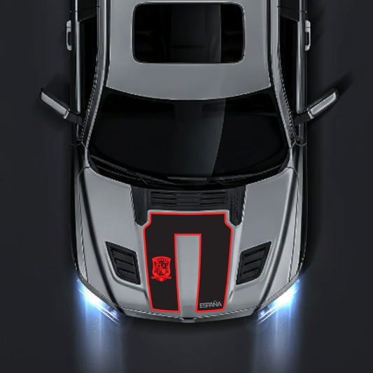 Hood Panel Decal/Sticker - Spain - Cut - Border Graphic Kit - For Dodge RAM 1500 2019-2025 - Premium Vinyl