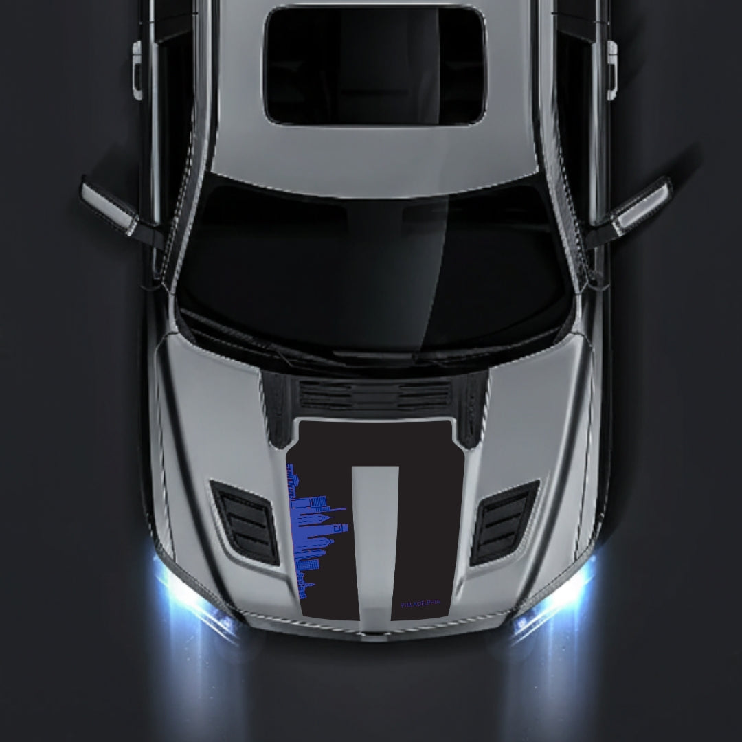 Hood Panel Decal/Sticker - Philadelphia Skyline Graphic Kit - For Dodge RAM 1500 2019-2025 - Premium Vinyl