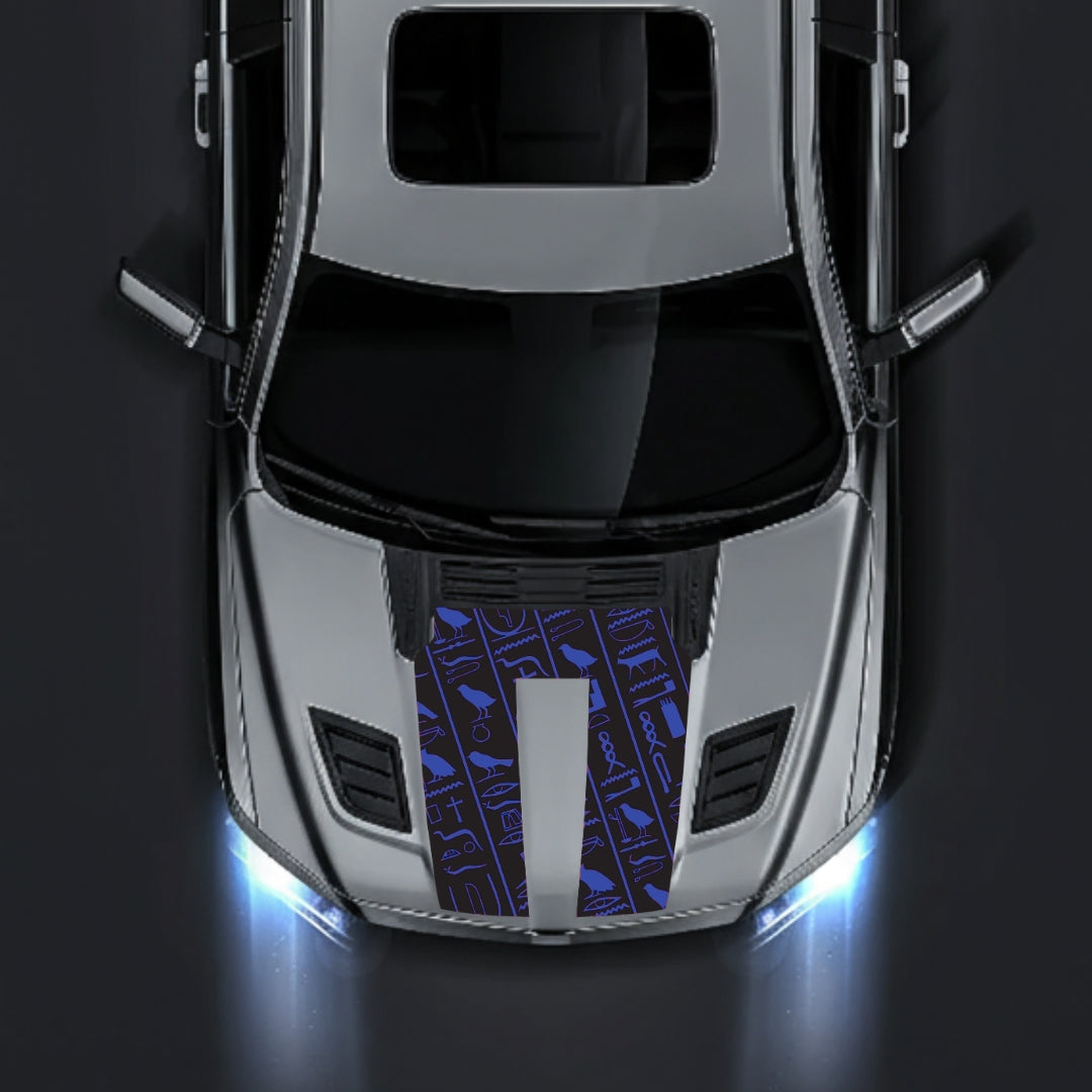 Hood Panel Decal/Sticker - Egyptian Hieroglyphs Graphic Kit - For Dodge RAM 1500 2019-2025 - Premium Vinyl