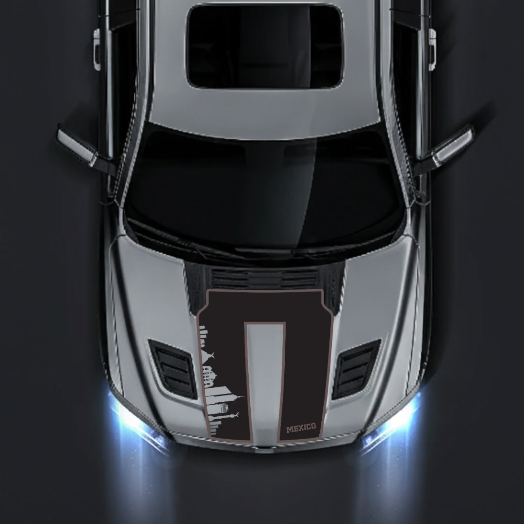 Hood Panel Decal/Sticker - Mexico Skyline - Cut - Border Graphic Kit - For Dodge RAM 1500 2019-2025 - Premium Vinyl