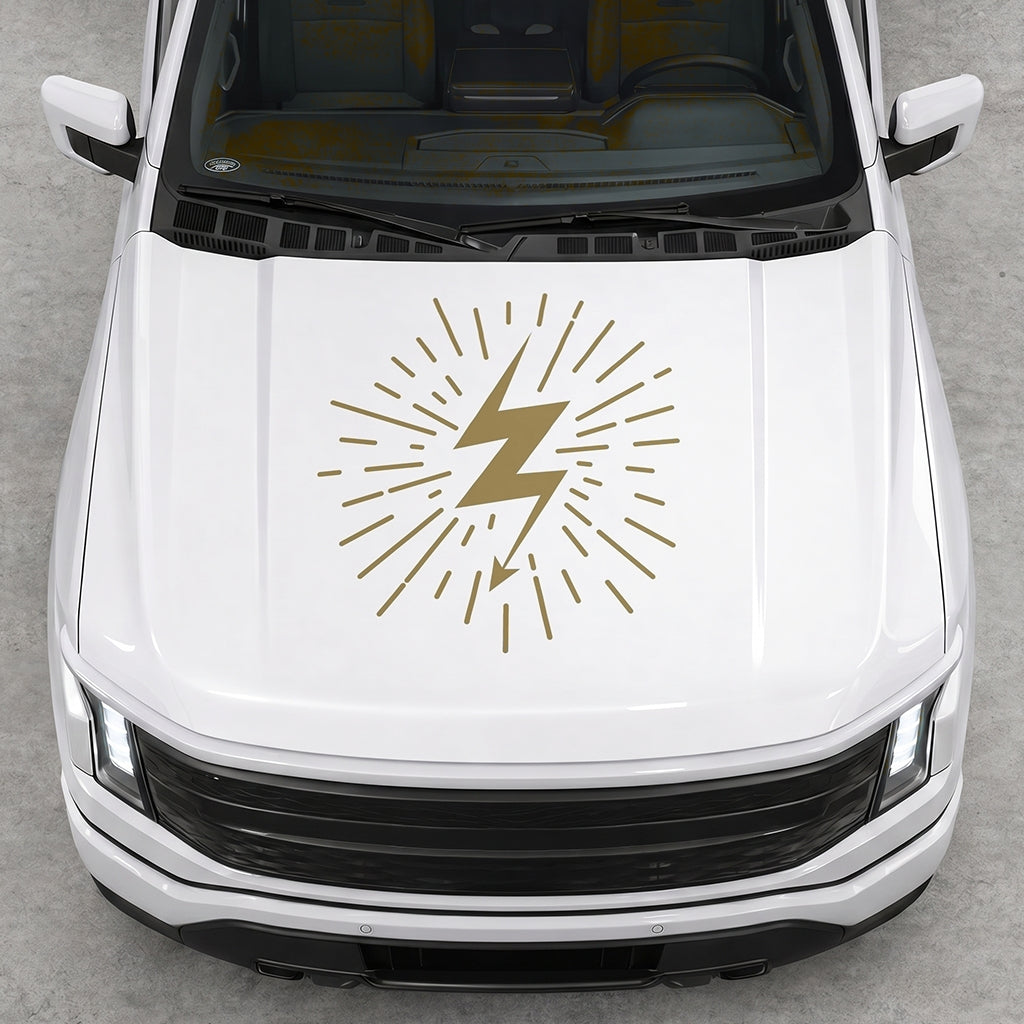 Hood Panel Decal/Sticker - Cut Electric Splash Graphic Decal Graphic Kit - For FORD F-150 2015-2020 - Premium Vinyl