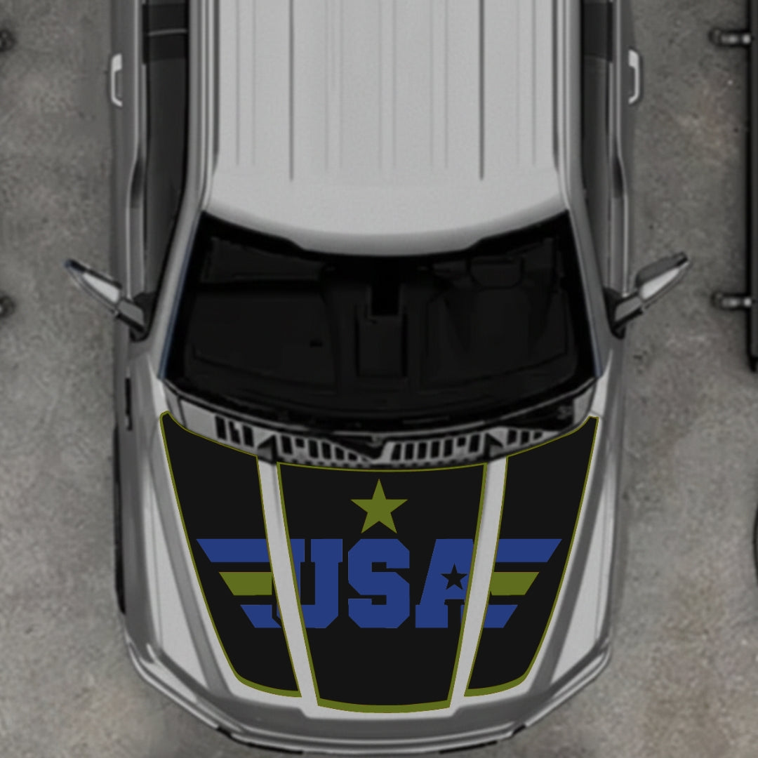 Hood Panel Decal/Sticker - USA Style 5 Graphic Kit - For Ford F-150 2020-2026 - Premium Vinyl