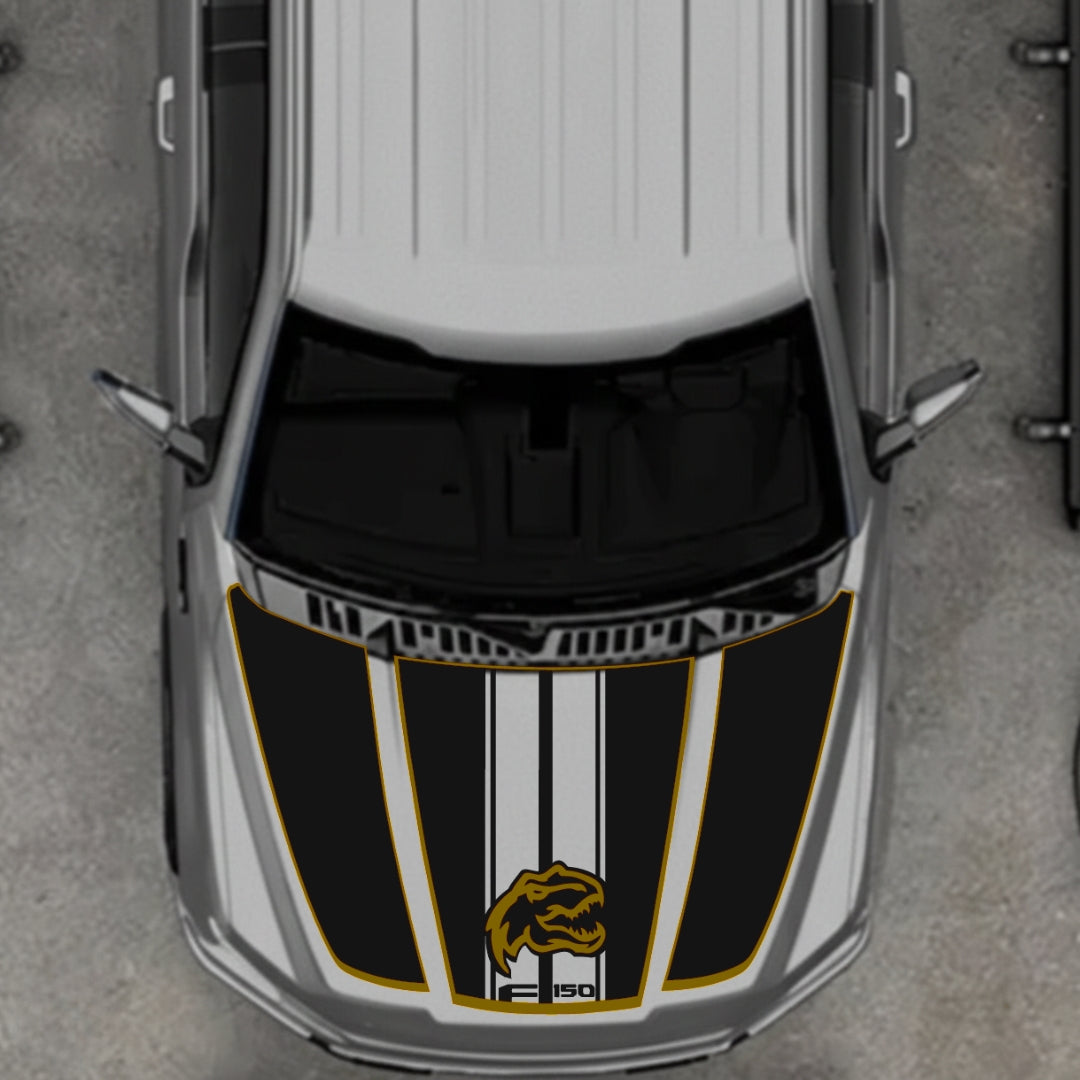 Hood Panel Decal/Sticker - Rex - Cut - Border Graphic Kit - For Ford F-150 2020-2026 - Premium Vinyl