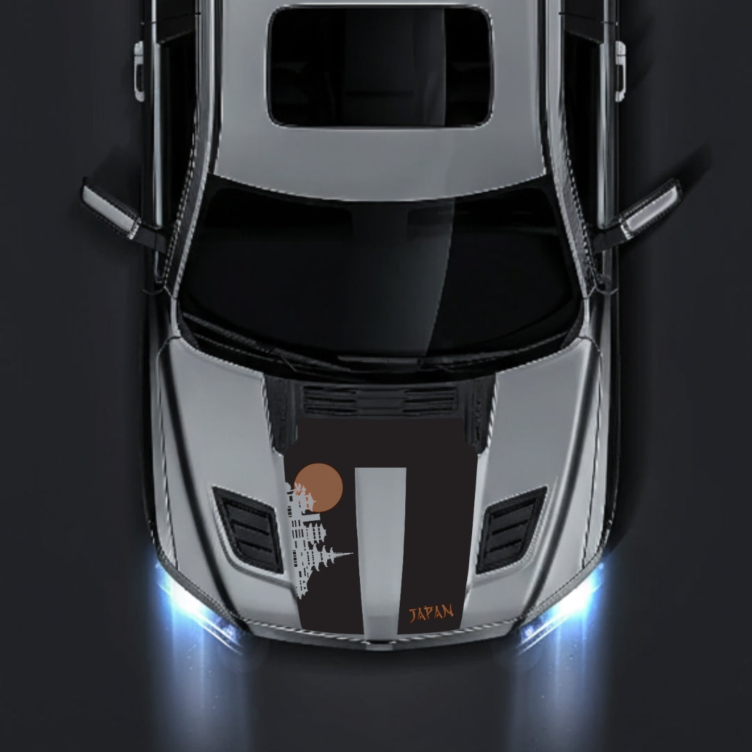 Performance Hood Panel Decal/Sticker - Japan Skyline - Cut Graphic Kit - For Dodge RAM 1500 2019-2025 - Premium Vinyl