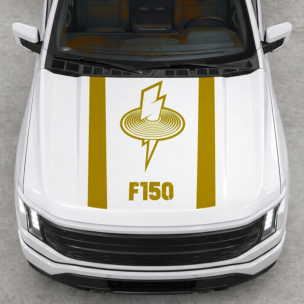 Hood Panel Decal/Sticker - Cut Magnetic Field Graphic Decal Graphic Kit - For FORD F-150 2015-2020 - Premium Vinyl