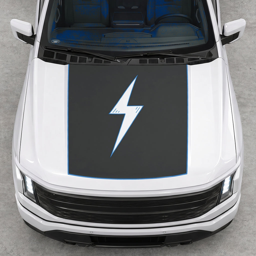 Hood Panel Decal/Sticker - Electric Graphic Decal Graphic Kit - For FORD F-150 2015-2020 - Premium Vinyl
