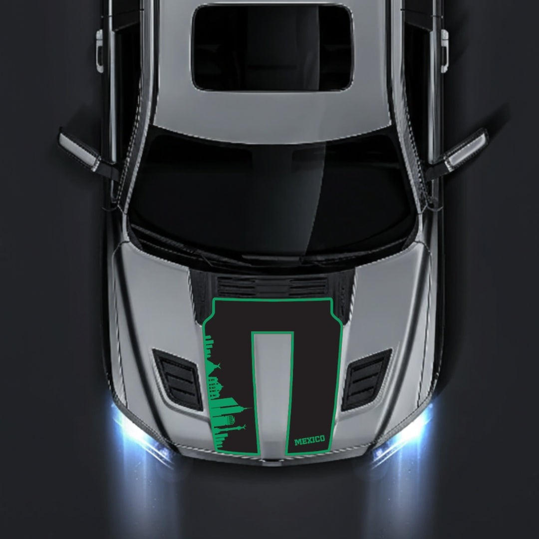 Hood Panel Decal/Sticker - Mexico Skyline - Border Graphic Kit - For Dodge RAM 1500 2019-2025 - Premium Vinyl