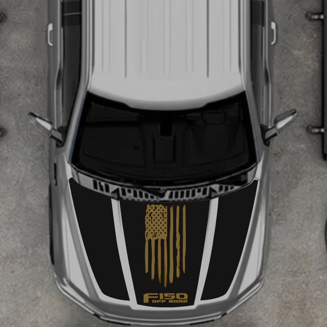 Hood Panel Decal/Sticker - USA Style 11 Graphic Kit - For Ford F-150 2020-2026 - Premium Vinyl