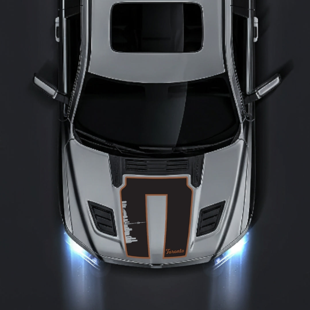Performance Hood Panel Decal/Sticker - Toronto Skyline - Cut - Border Graphic Kit - For Dodge RAM 1500 2019-2025 - Premium Vinyl