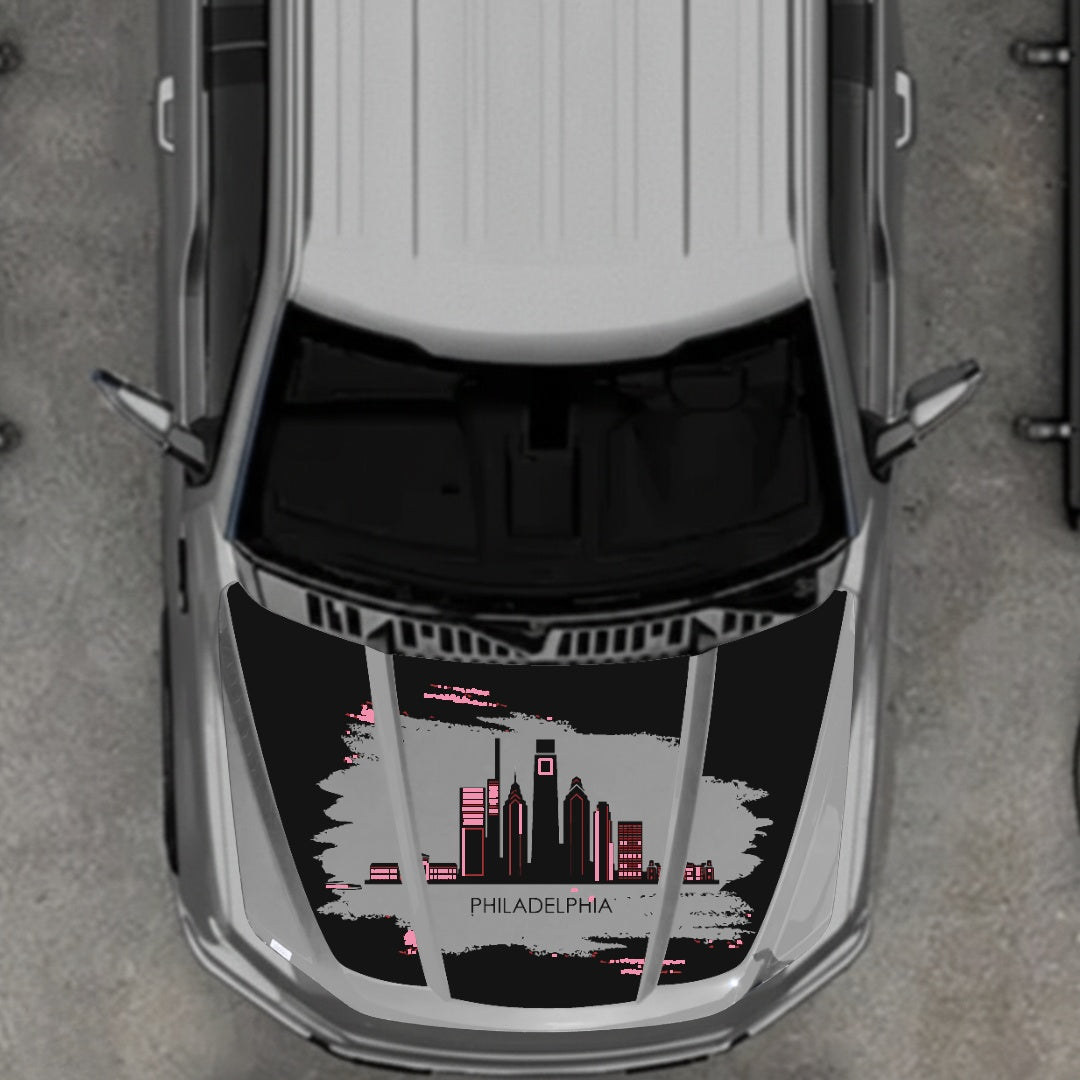 Hood Panel Decal/Sticker - Philadelphia - Cut Graphic Kit - For Ford F-150 2020-2026 - Premium Vinyl
