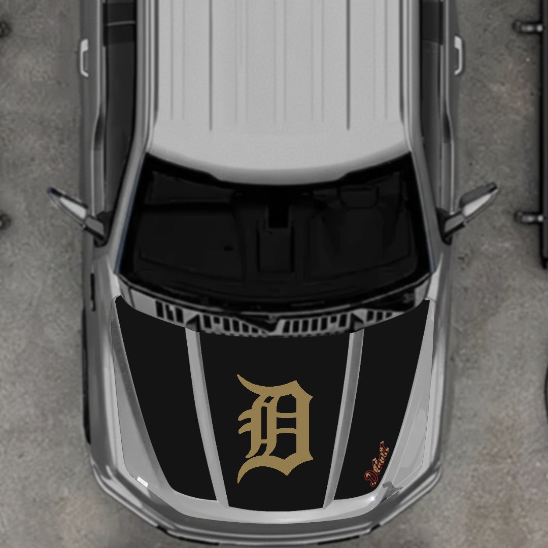 Hood Panel Decal/Sticker - Detroit intial Graphic Kit - For Ford F-150 2020-2026 - Premium Vinyl
