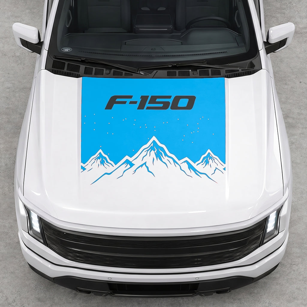 Hood Panel Decal/Sticker - Deep Mountain Graphic Decal Graphic Kit - For Ford F-150 2015-2020 - Premium Vinyl