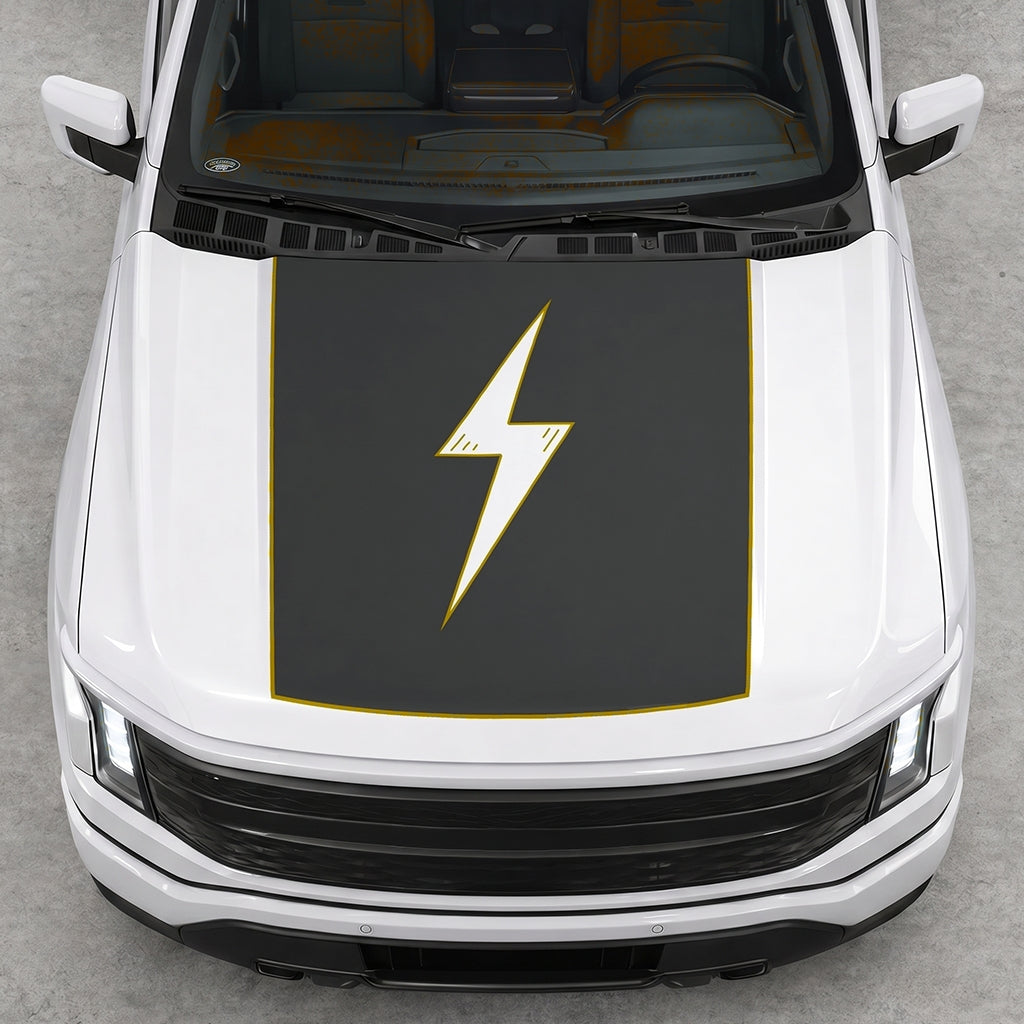 Hood Panel Decal/Sticker - Electric Graphic Decal Graphic Kit - For FORD F-150 2015-2020 - Premium Vinyl
