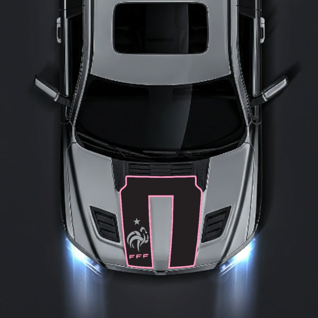 Hood Panel Decal/Sticker - French Football Federation Logo - Border Graphic Kit - For Dodge RAM 1500 2019-2025 - Premium Vinyl
