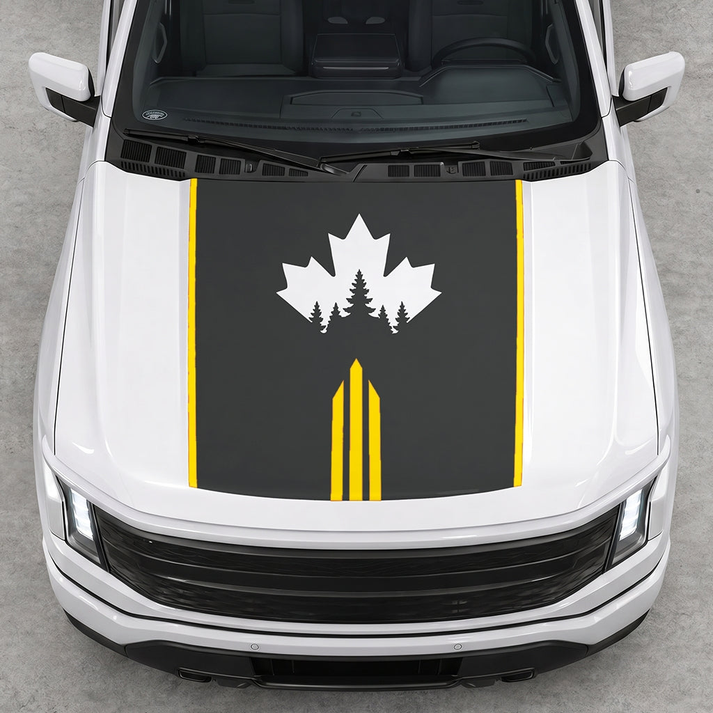 Hood Panel Decal/Sticker - Maple and Forest Graphic Decal Graphic Kit - For Ford F-150 2015-2020 - Premium Vinyl