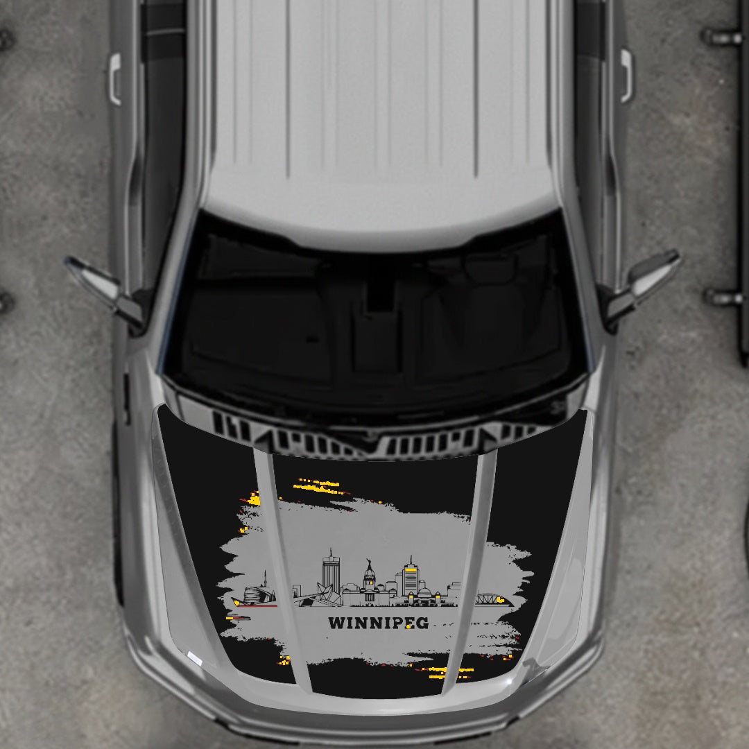 Hood Panel Decal/Sticker - Winnipeg - Cut Graphic Kit - For Ford F-150 2020-2026 - Premium Vinyl