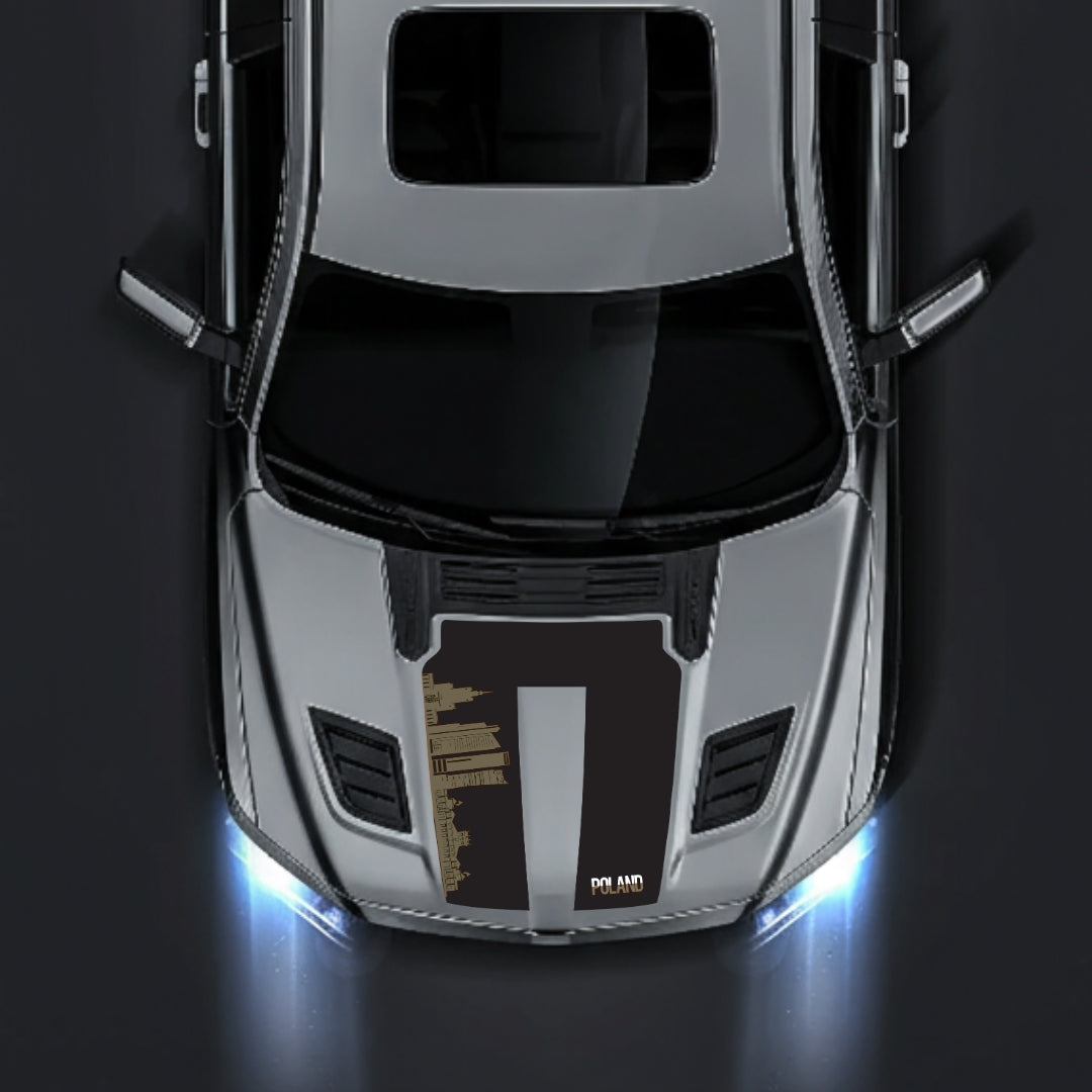 Performance Hood Panel Decal/Sticker - Poland Skyline Graphic Kit - For Dodge RAM 1500 2019-2025 - Premium Vinyl
