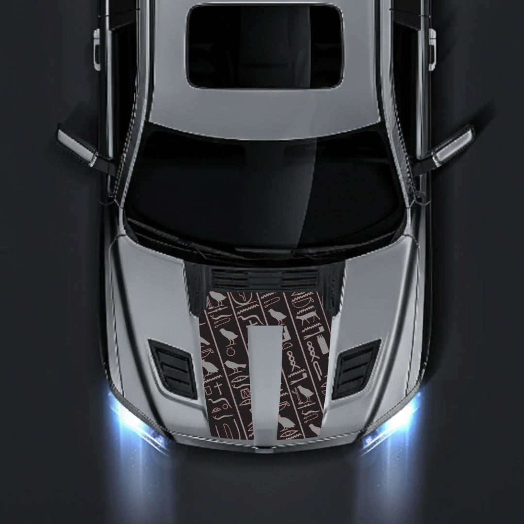 Hood Panel Decal/Sticker - Egyptian Hieroglyphs Graphic Kit - For Dodge RAM 1500 2019-2025 - Premium Vinyl