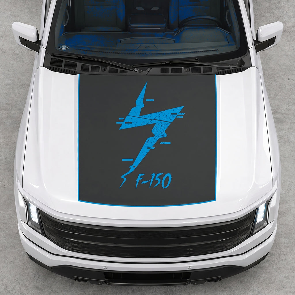 Hood Panel Decal/Sticker - Solid Electric F150 Graphic Decal Graphic Kit - For FORD F-150 2015-2020 - Premium Vinyl