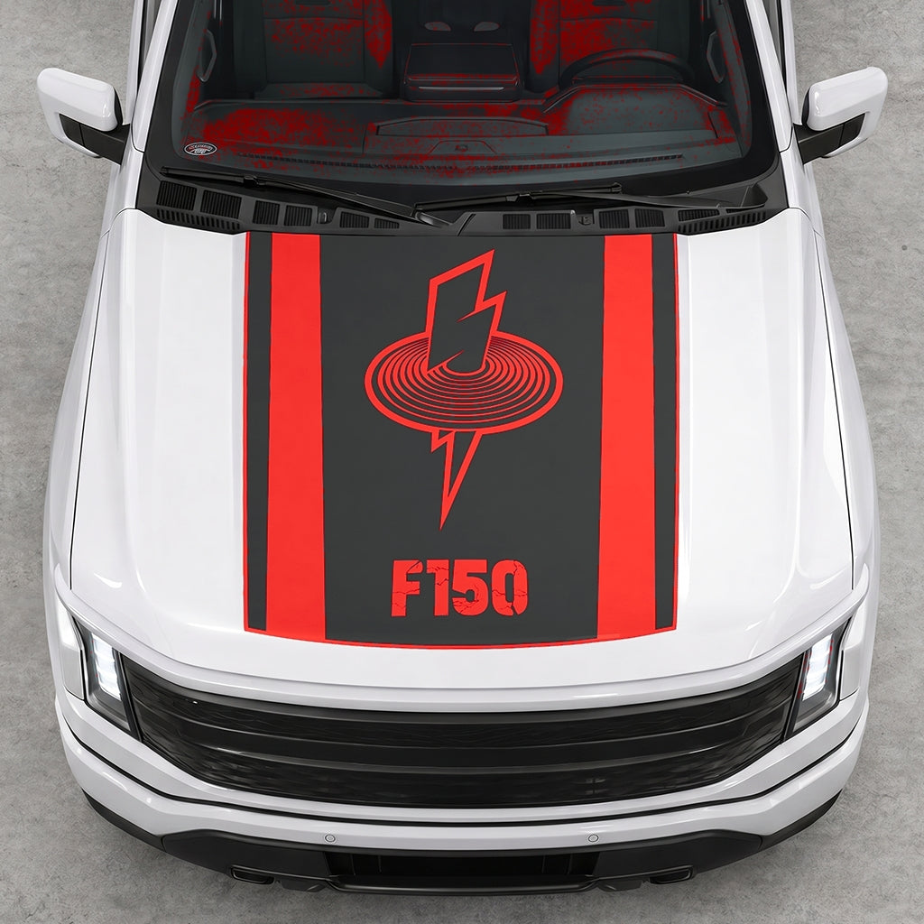 Hood Panel Decal/Sticker - Magnetic Field Graphic Decal Graphic Kit - For FORD F-150 2015-2020 - Premium Vinyl
