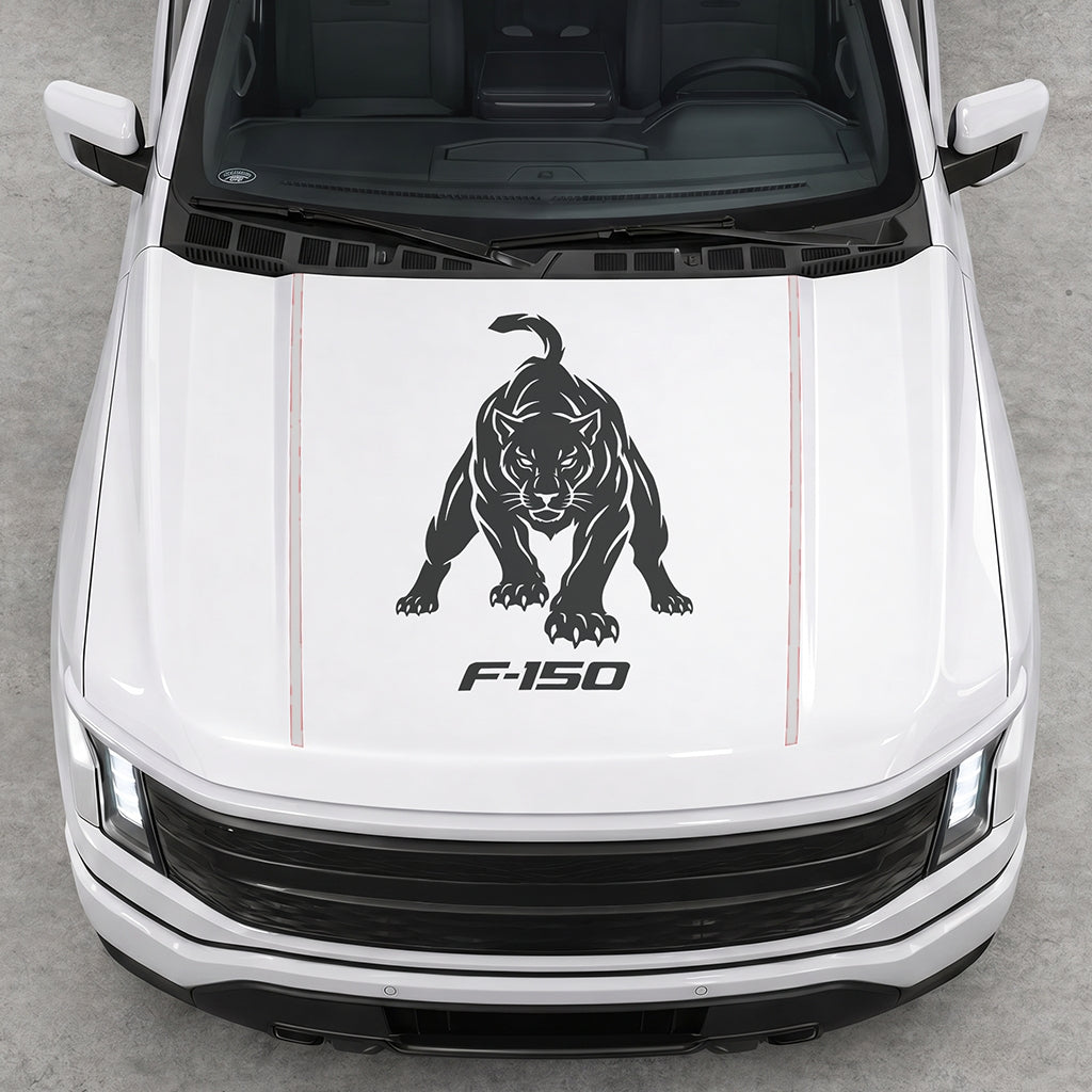Hood Panel Decal/Sticker - Tiger Graphic Decal Graphic Kit - For Ford F-150 2015-2020 - Premium Vinyl
