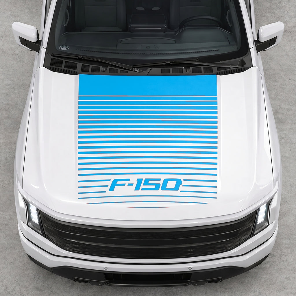 Hood Panel Decal/Sticker - Waves F150 Graphic Decal Graphic Kit - For Ford F-150 2015-2020 - Premium Vinyl