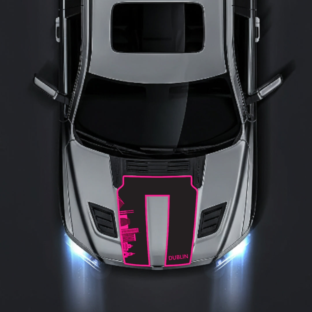 Hood Panel Decal/Sticker - Dublin Skyline - Border Graphic Kit - For Dodge RAM 1500 2019-2025 - Premium Vinyl