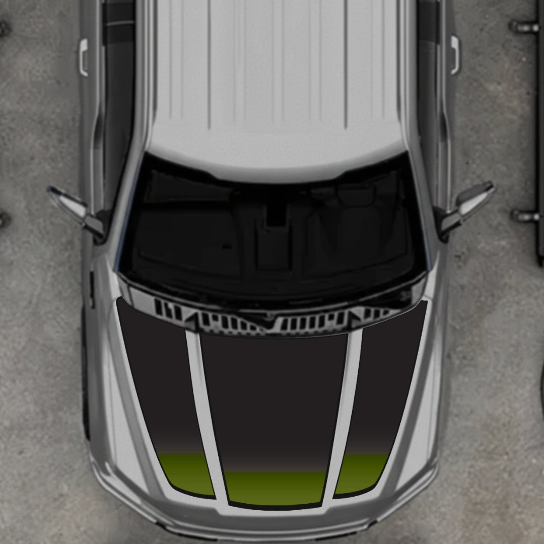 Hood Panel Decal/Sticker - Shades - Border Graphic Kit - For Ford F-150 2020-2026 - Premium Vinyl