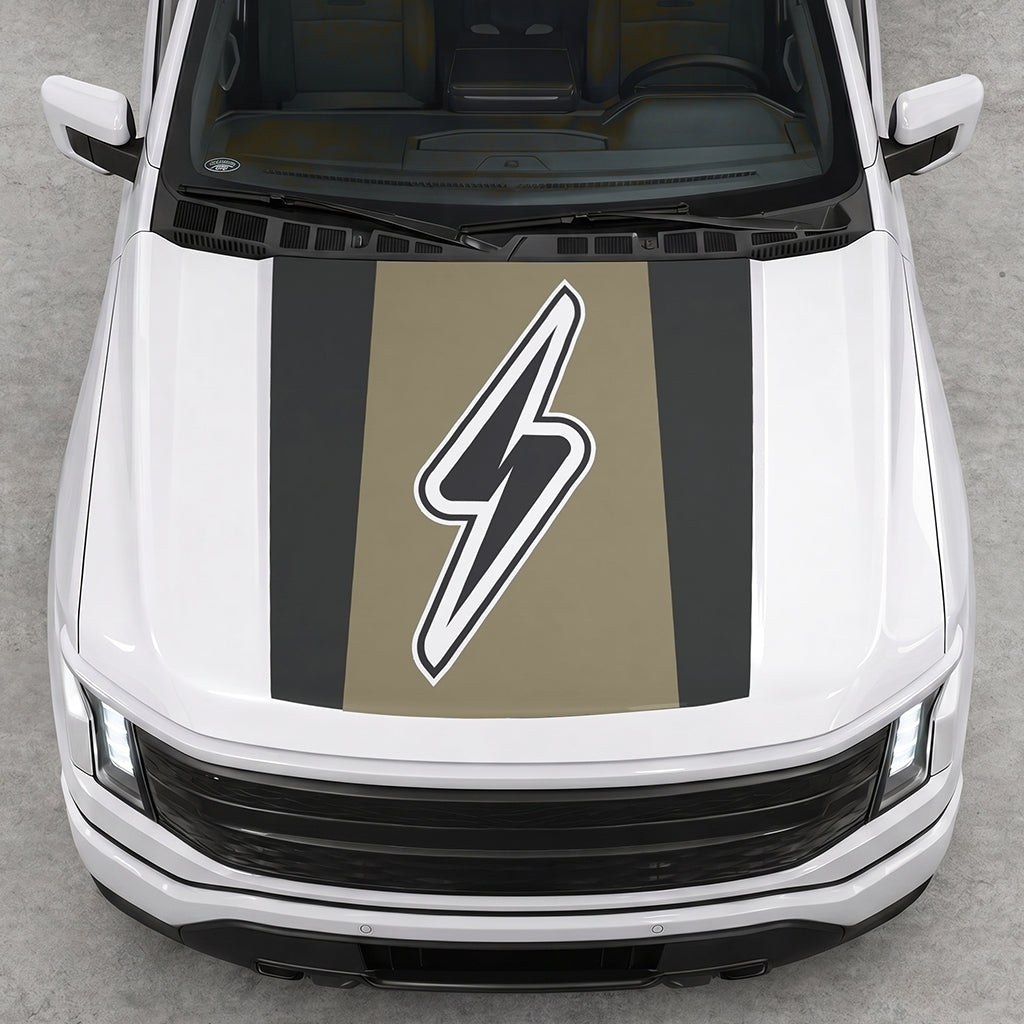 Hood Panel Decal/Sticker - Electric Solid Graphic Decal Graphic Kit - For FORD F-150 2015-2020 - Premium Vinyl