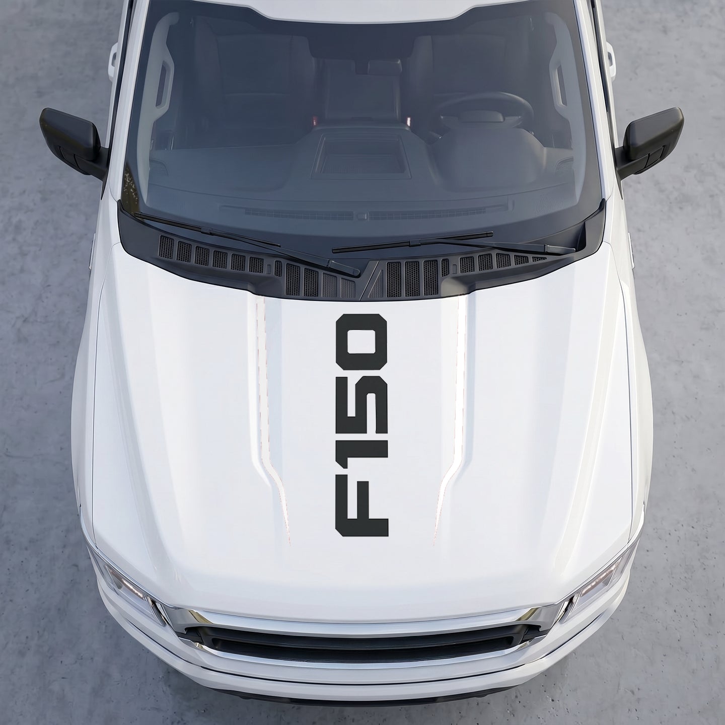 Hood Panel Decal/Sticker - Minimalist Center Hood Decal – Clean Block Lettering Graphic Sticker Graphic Kit - For Ford F-150 F150 2015-2020 - Premium Vinyl