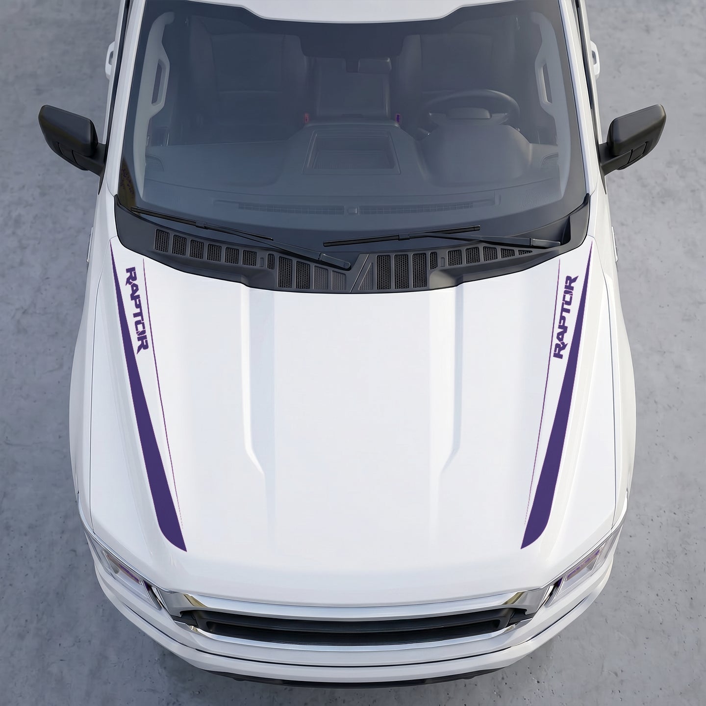 Hood Panel Decal/Sticker - Raptor Edition  Hood Cowl Stripes – Dual Side Vinyl Decal Graphic Kit - For Ford F-150 F150 2015-2020 - Premium Vinyl