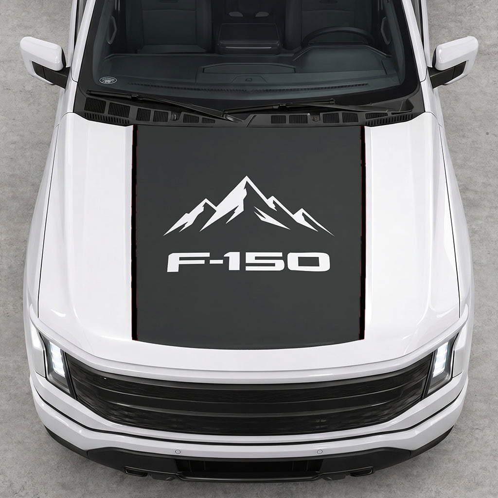 Hood Panel Decal/Sticker - Mountain Graphic Decal Graphic Kit - For Ford F-150 2015-2020 - Premium Vinyl