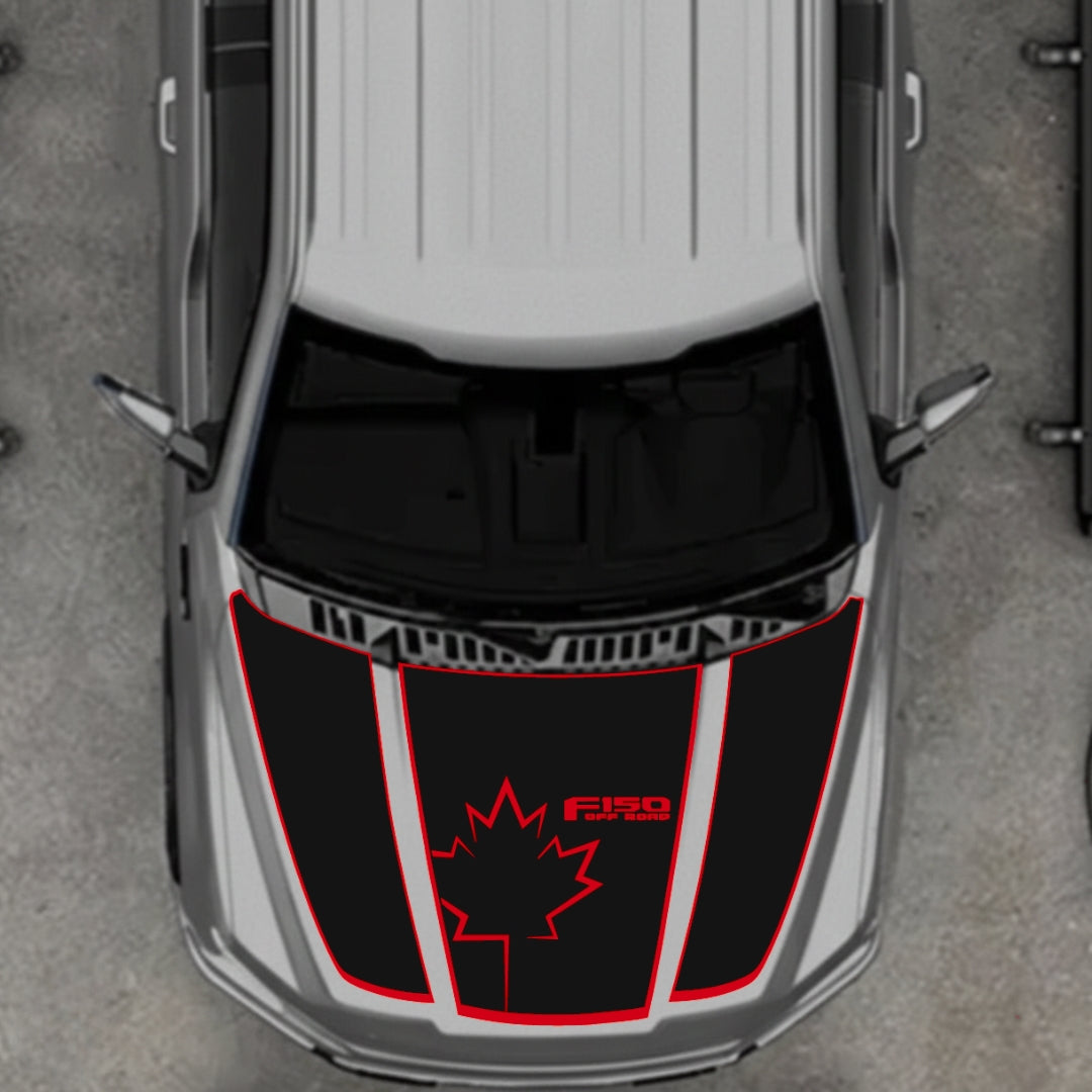 Hood Panel Decal/Sticker - Canada Style 7 Graphic Kit - For Ford F-150 2020-2026 - Premium Vinyl