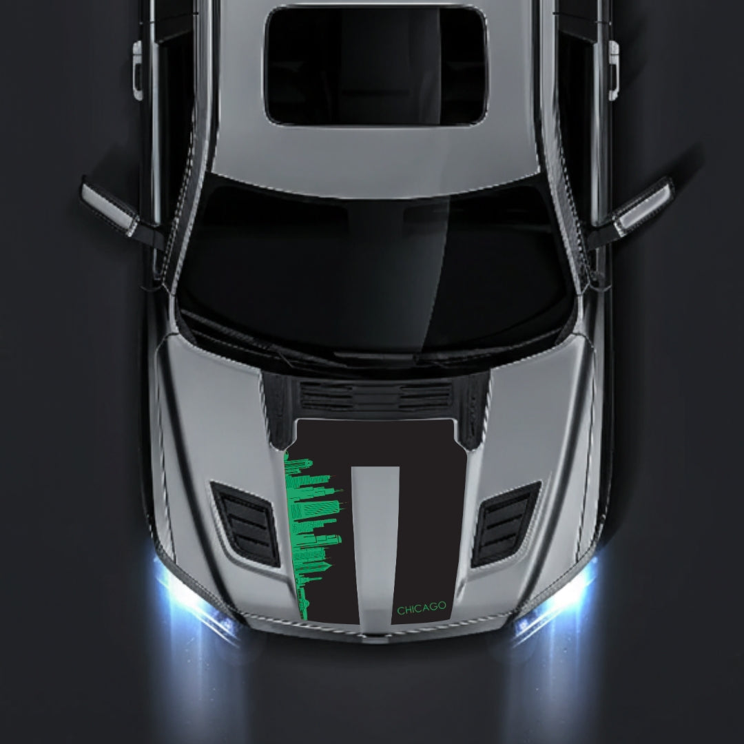 Hood Panel Decal/Sticker - Chicago Skyline Graphic Kit - For Dodge RAM 1500 2019-2025 - Premium Vinyl