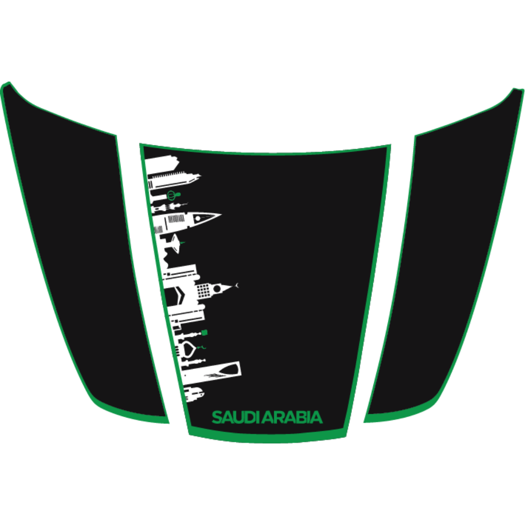 Hood Panel Decal/Sticker - Saudi Arabia - Cut - Border Graphic Kit - For Ford F-150 2020-2026 - Premium Vinyl