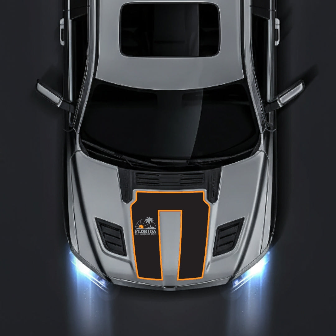 Hood Panel Decal/Sticker - Florida - Cut - Border Graphic Kit - For Dodge RAM 1500 2019-2025 - Premium Vinyl