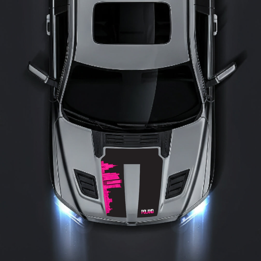 Hood Panel Decal/Sticker - Poland Skyline Graphic Kit - For Dodge RAM 1500 2019-2025 - Premium Vinyl