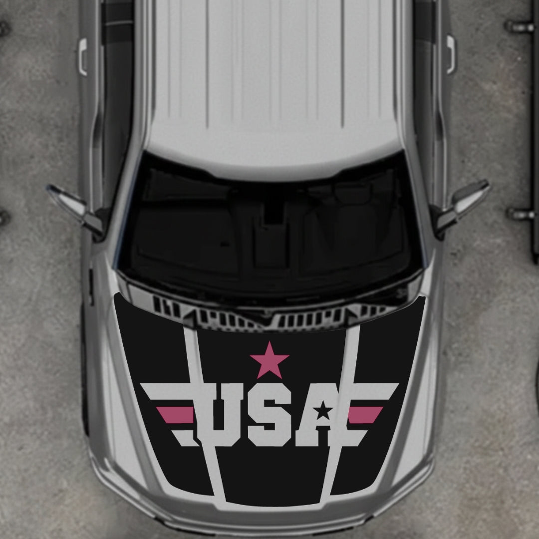 Hood Panel Decal/Sticker - USA Style 7 Graphic Kit - For Ford F-150 2020-2026 - Premium Vinyl