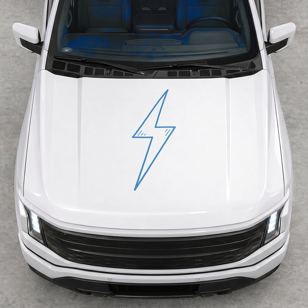 Hood Panel Decal/Sticker - Cut Electric Graphic Decal Graphic Kit - For FORD F-150 2015-2020 - Premium Vinyl
