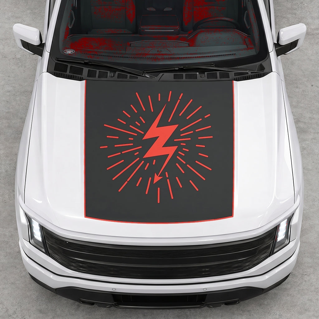 Hood Panel Decal/Sticker - Electric Splash Graphic Decal Graphic Kit - For FORD F-150 2015-2020 - Premium Vinyl