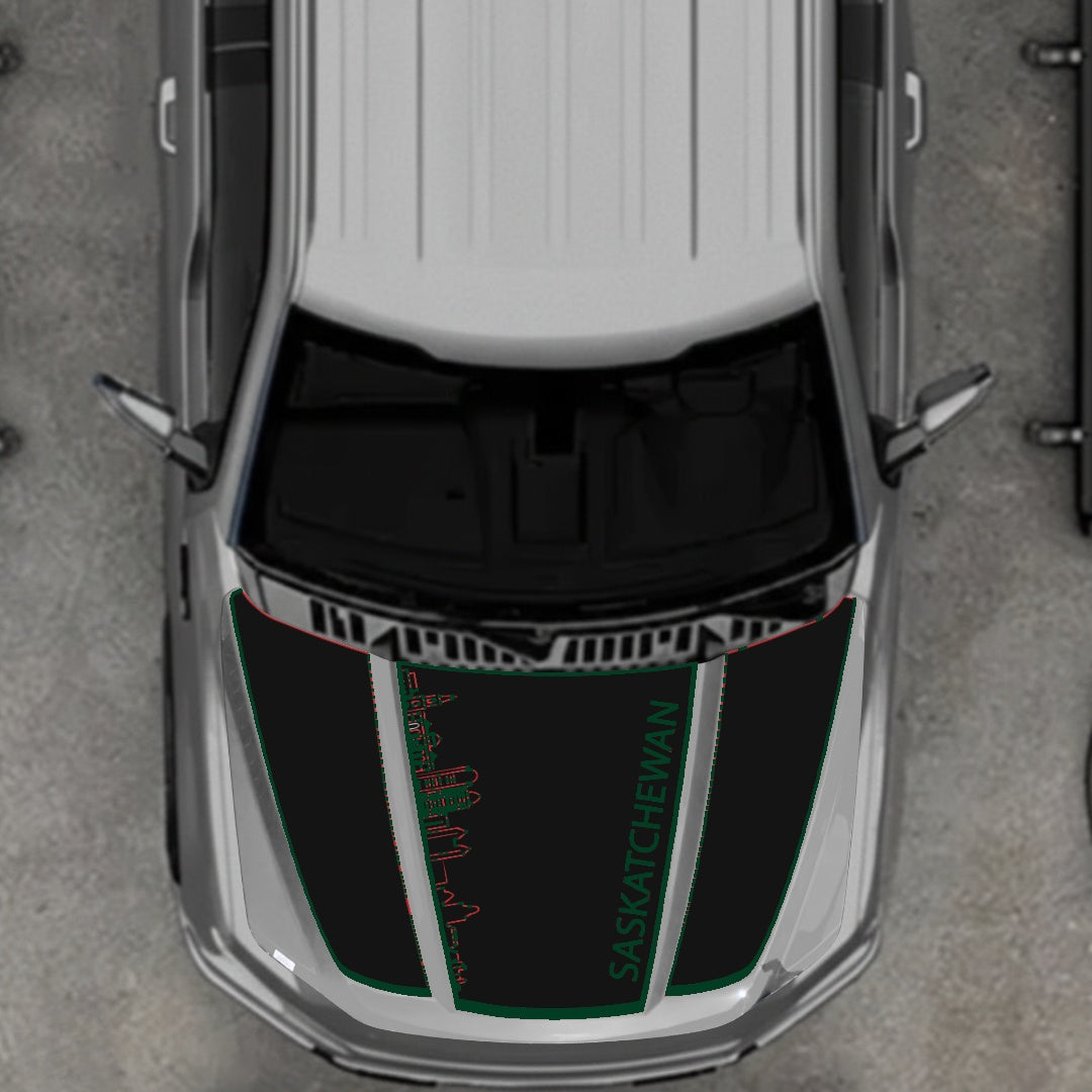 Hood Panel Decal/Sticker - Saskatchewan Skyline - Border Graphic Kit - For Ford F-150 2020-2026 - Premium Vinyl